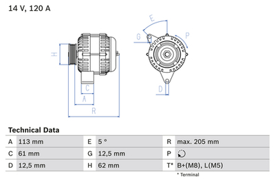 BOSCH - 0986049530-BOC - Alternator