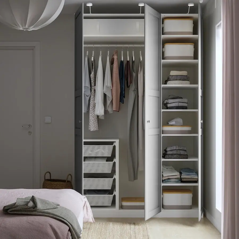 Шкаф - IKEA PAX/TYSSEDAL/ПАКС/ТИССЕДАЛЬ ИКЕА, 60х150х236,4 см, белый/темно-серый