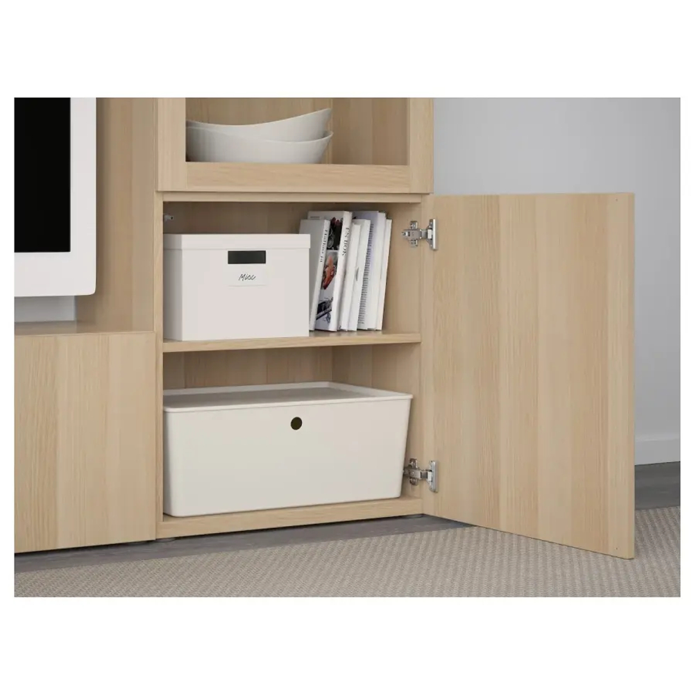 Комбинация для хранения ТВ - IKEA BESTÅ/BESTA, 129x42x240см, светло-коричневый, БЕСТО ИКЕА