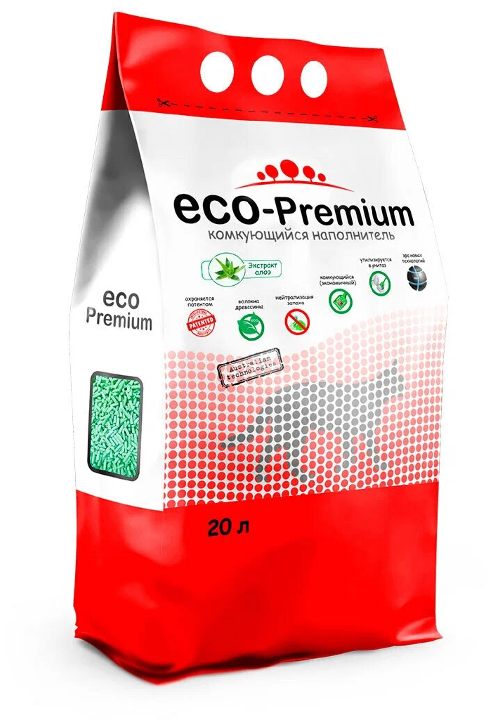 Eco premium наполнитель для кошек древесный алоэ