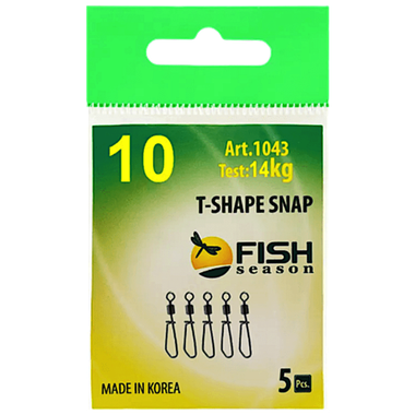 Вертлюг FishSeason 1043-04 19кг 4шт T-Shape Snap Black Nickel