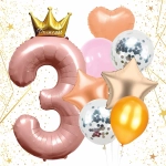 Набор шаров 8 шт «3 - Prince», розовый (цирфа + 7 шаров)