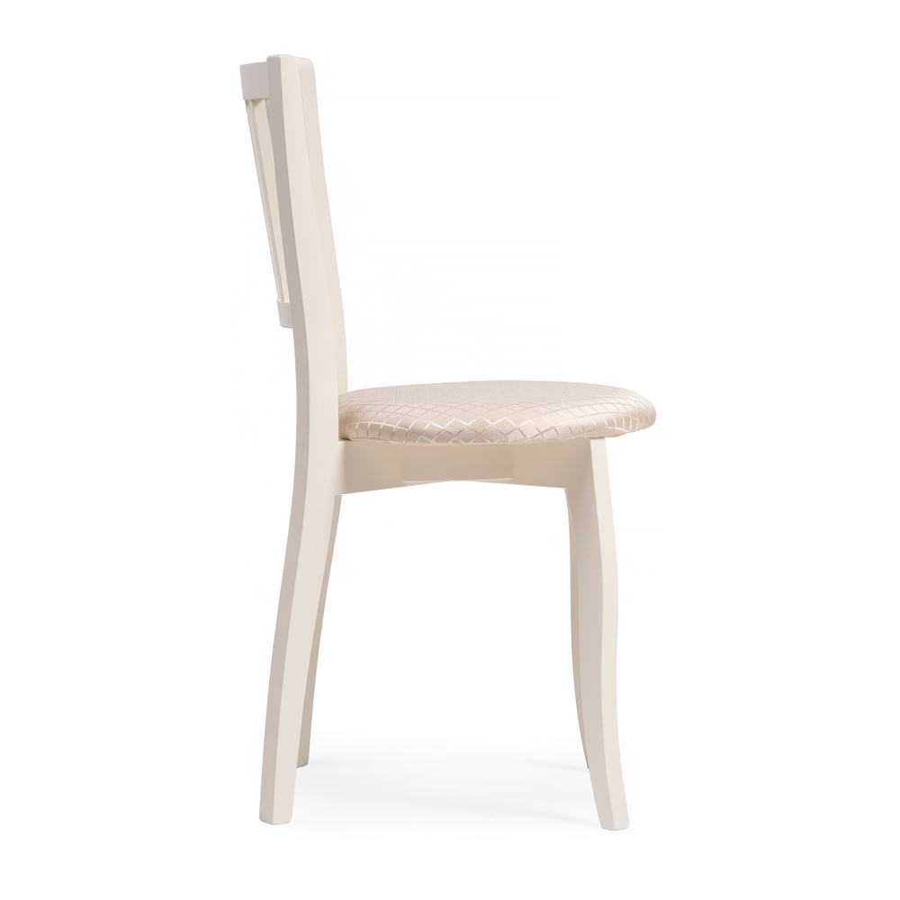 Стул деревянный Woodville Айра молочный, ромб, ножки белые