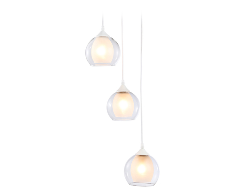 Подвесной светильник TR3540/3 WH/CL/FR белый/прозрачный/белый матовый E27*3 max 40W D281*800