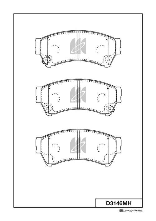 Дисковые тормозные колодки KASHIYAMA (противоскрипная пластина в компл.) D3146MH