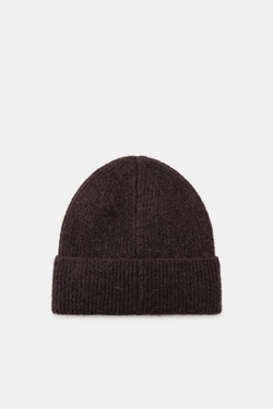 ZARA ШАПКА БИНИ С НАШИВКАМИ, КОРИЧНЕВЫЙ