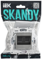 SKANDY Розетка компьютерная двойная RJ45 кат.6 SK-K04N металл никель IEK