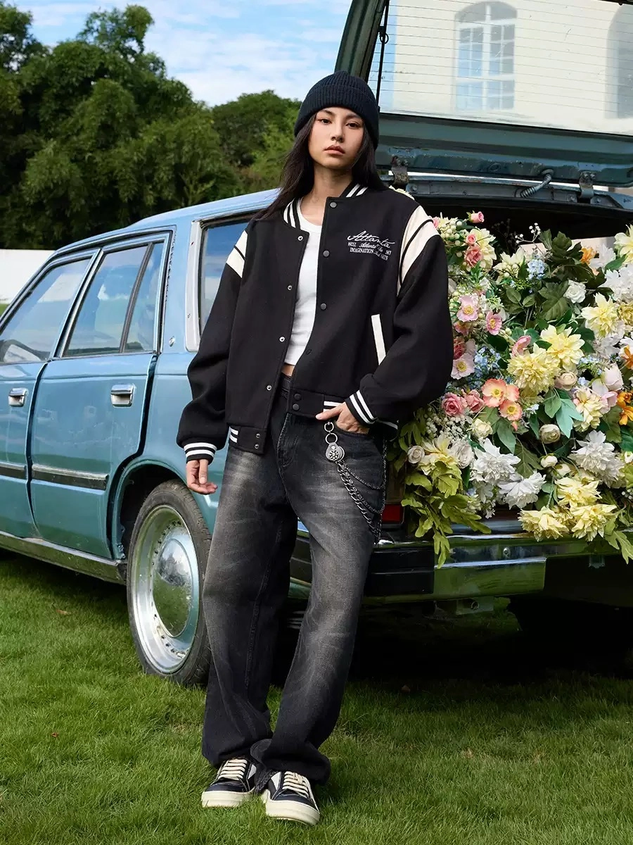 Бомбер HARSHandCRUEL "Atlanta Flow" Paneled Varsity Jacket