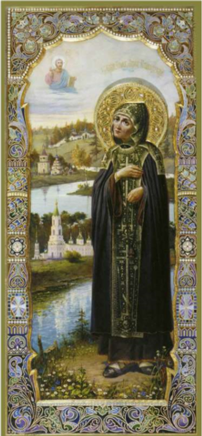 Икона святая Анна Кашинская на дереве на левкасе