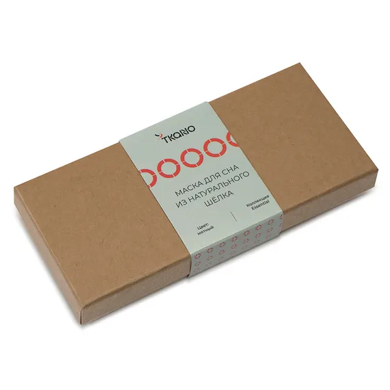 Маска для сна из натурального шелка мятного цвета из коллекции essential