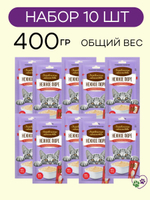 Пюре нежное для кошек из креветок для кошек Деревенские Лакомства 4х0,01кг набор из 10 упаковок