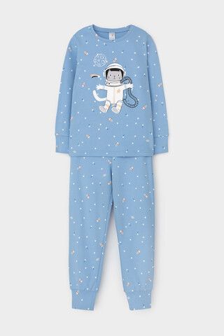 пижама  для мальчика  К 1621/голубой,космические просторы