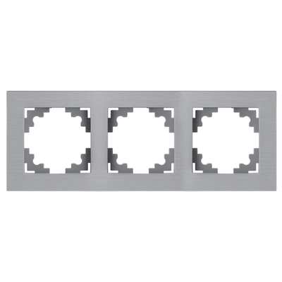 Рамка 3-местная, металл, STEKKER, MFR00-7003-03, серия Катрин, серебро 50019
