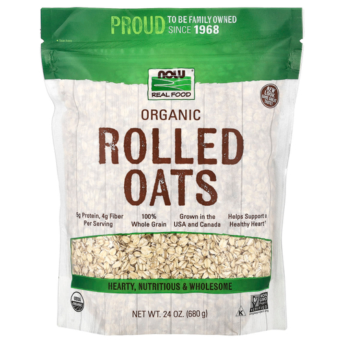 NOW Foods, Органические овсяные хлопья, 680 г (24 унции)