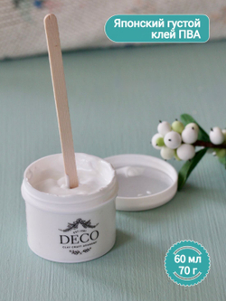 Клей для творчества ПВА японский белый густой CLAYCRAFT BY DECO, быстросохнущий (60 мл, 70 гр)
