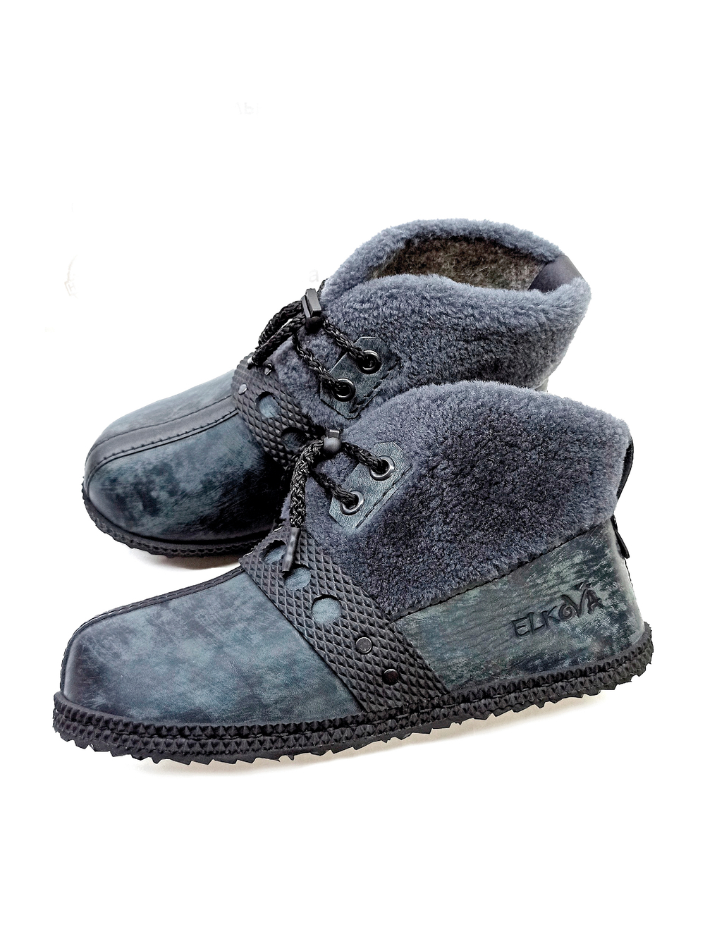 Ботильоны с мехом "Gray-blue"