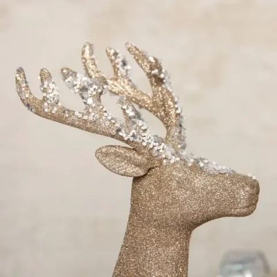 Фигурка новогодняя MAGIC «Блестящий олень» 35*46*10 см, Шампань