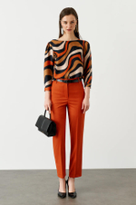 3933 Брюки женские  (терракотовый)