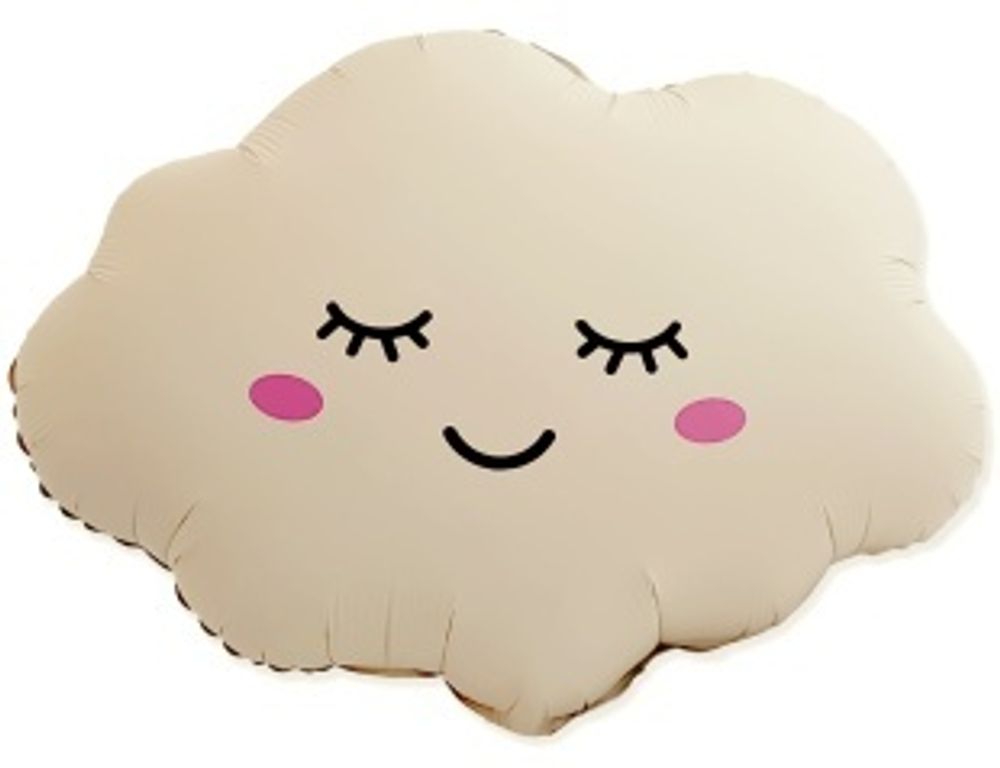 Шар (27''/69 см) Фигура, Облако, Кремовый, Матовый, 1 шт.