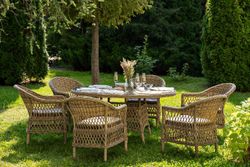 "Эспрессо-150 S" обеденная группа плетеная, цвет соломенный