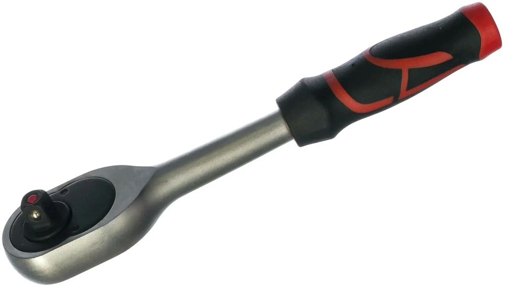 Трещотка 1/4 24 зуба, 155 мм, с резиновой рукояткой P-80222