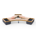 Лавка Rail Road 03 вогнутая с 3-мя вазонами