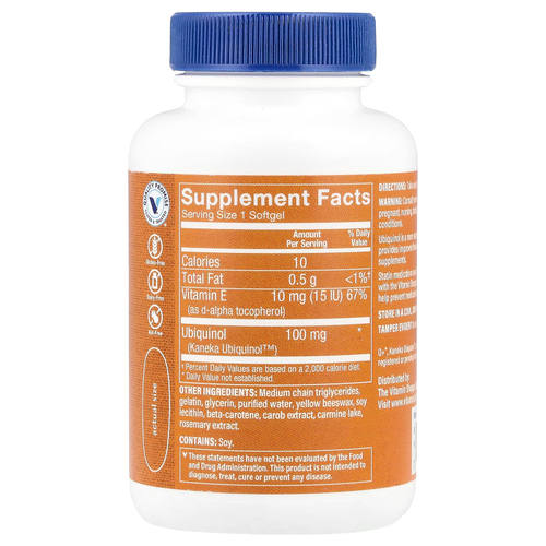 The Vitamin Shoppe, Убихинол коэнзим Q-10, 60 мягких таблеток
