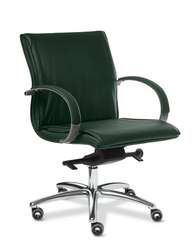 Кресло для руководителя Laguna B кожа темно-зеленая