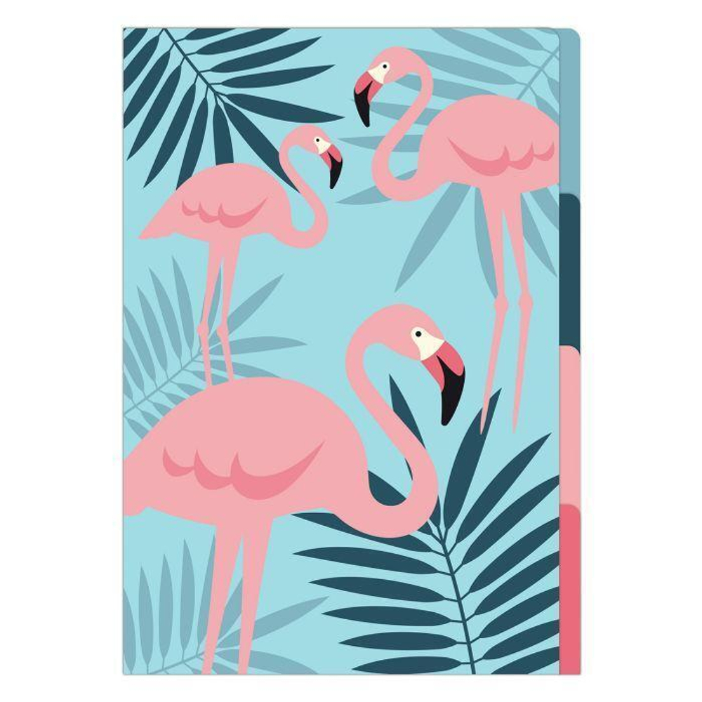 Папка-уголок А4 3отд. "Фламинго" (Феникс+)
