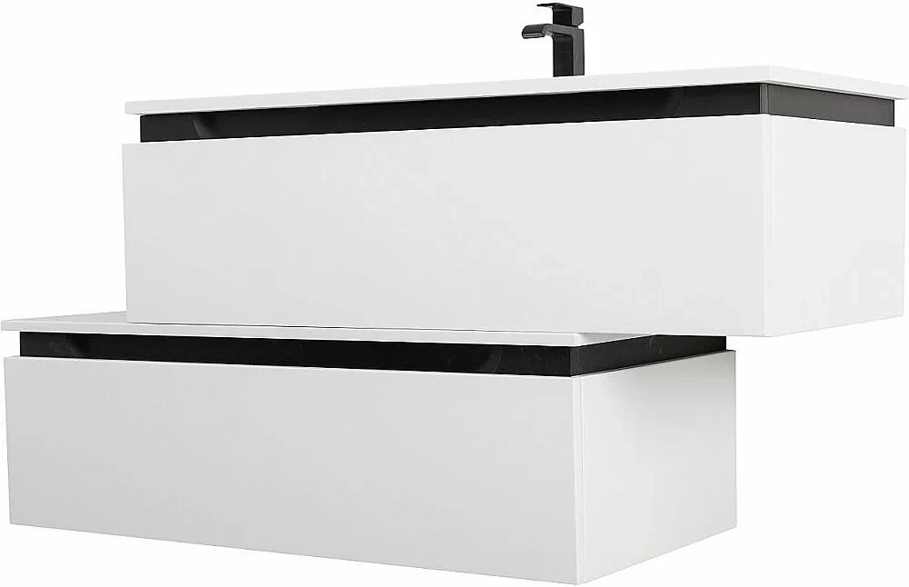 Тумба с раковиной Cezares Slider 100 SLIDER-1000-1C-SO-BO белая матовая
