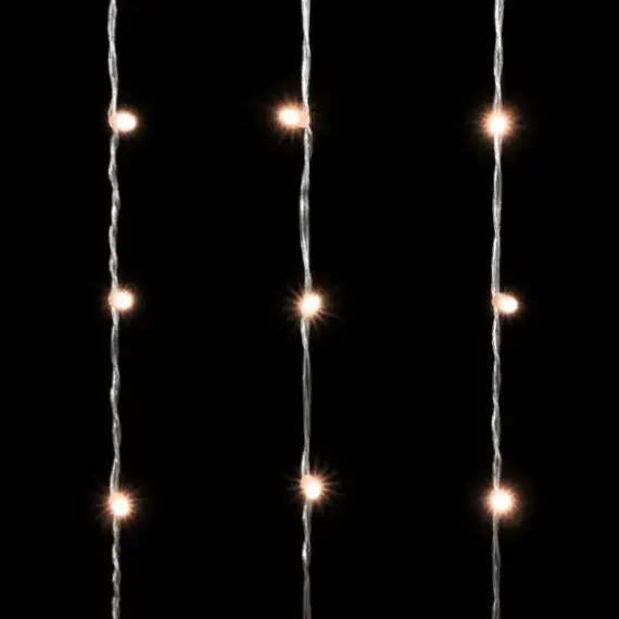 Светодиодный занавес с колпачком 2*3 м., 600 экстра теплых белых LED ламп, прозрачный провод ПВХ, IP65, LTC (PCL602CAP-10-2EWW)