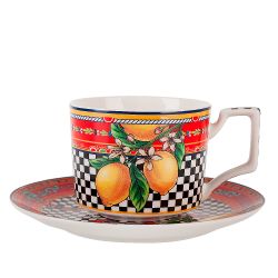 Чайный набор 12пр. "Sicilia Limone" (6 персон) v=220мл (фарфор) (подарочная упаковка)