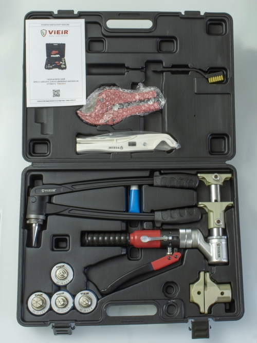 Гидравлический прес-аппарат для надвижных фитингов (с быст. насад.) ViEiR  (2/1шт)