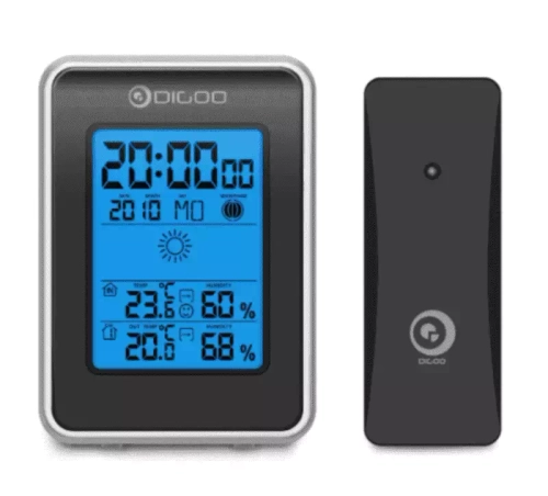 Метеостанция Digoo DG-TH1981 с синей подсветкой, гигрометр, термометр, часы, будильник