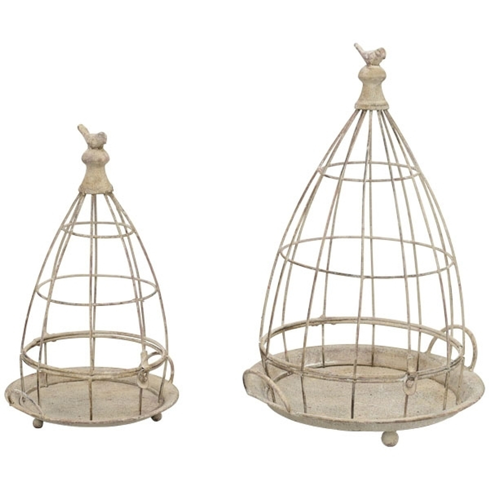 Набор из 2-х декоративных клеток "Птички" 21x19x30см/ 28,5x26x41см металл