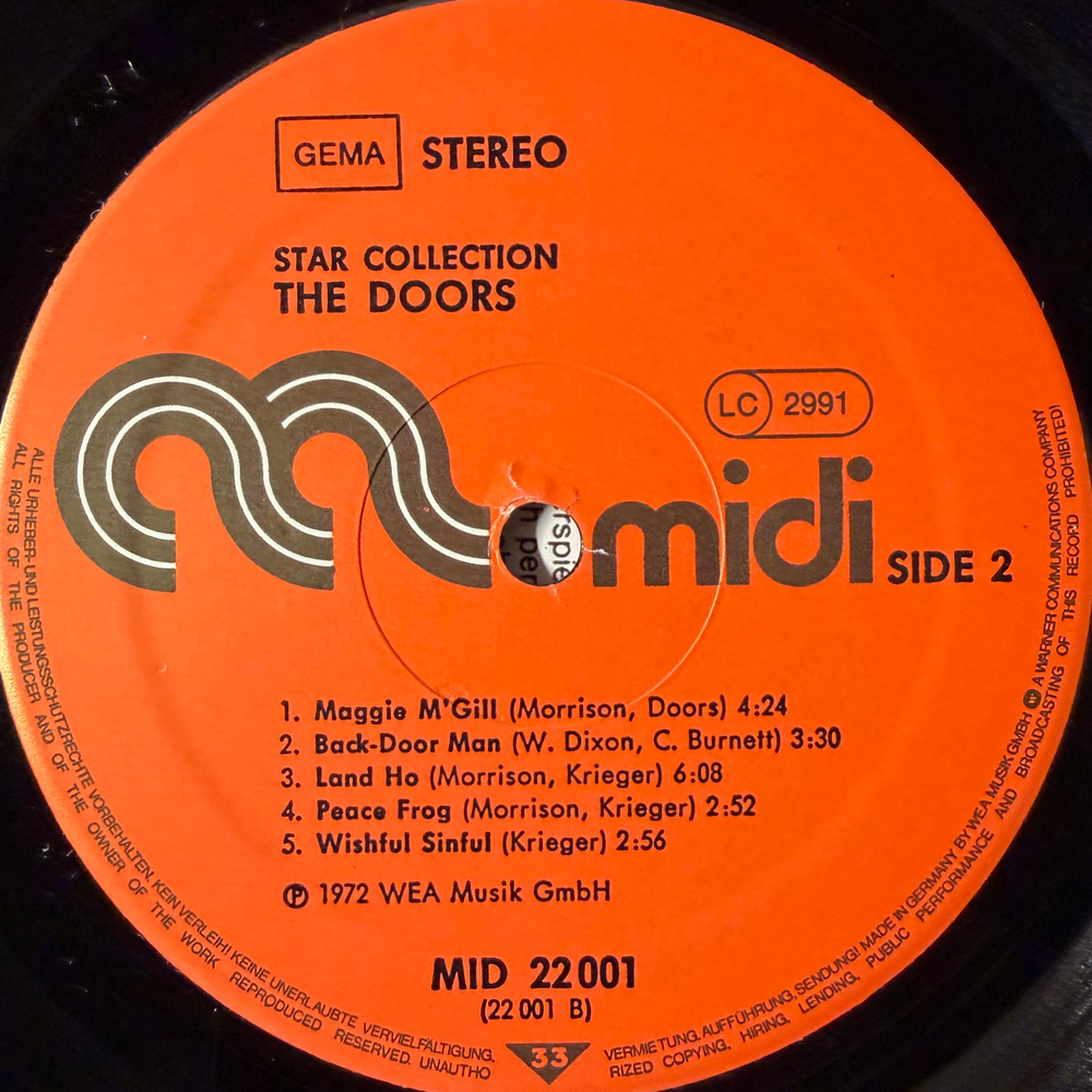 The Doors ‎– Star-Collection (Германия 1978г.)