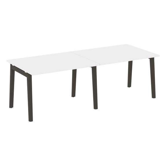 Onix Wood Стол переговорный (2 столешницы) OW.PRG-2.2 Белый Бриллиант/Дуб Темный/Металл Антрацит 236