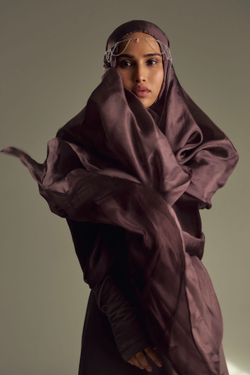 Шарф шелковый мокко