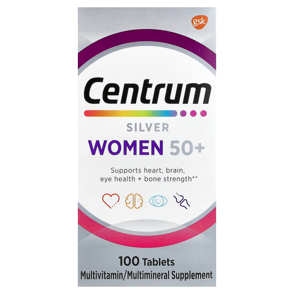 Centrum, Silver Women 50+, мультивитамины для женщин старше 50 лет, 100 таблеток