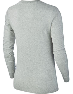 Женская теннисная футболка (dł. Рукава) Nike Swoosh Essential LS Icon Ftr - dk grey heather/black