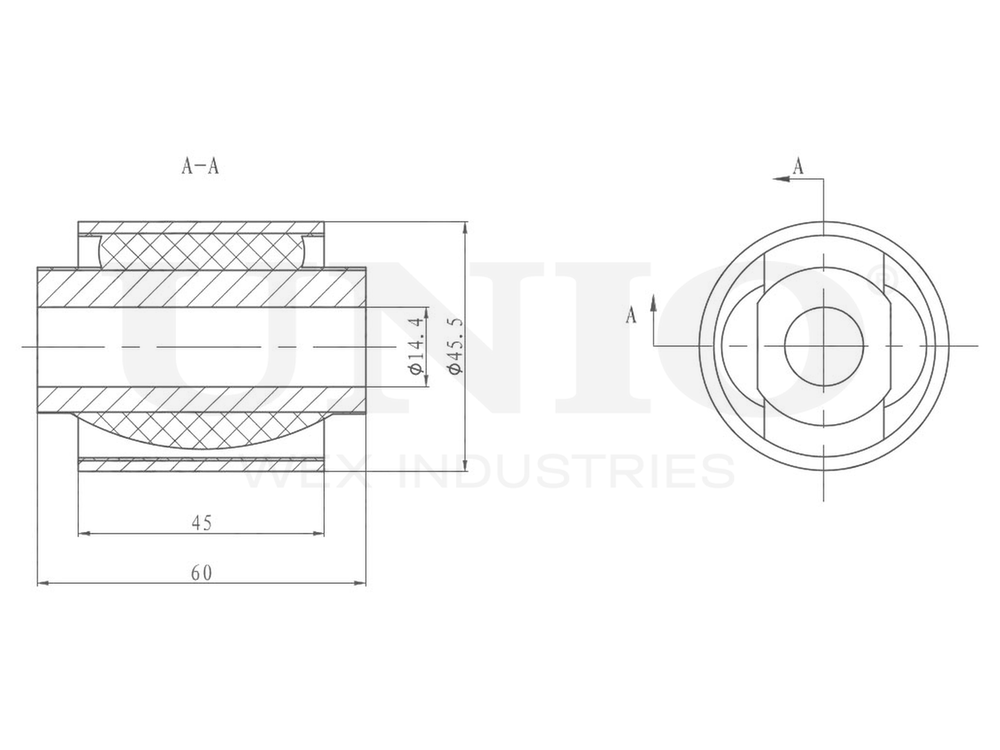 Сайлентблок задний переднего нижнего рычага UNIO RMP-20021