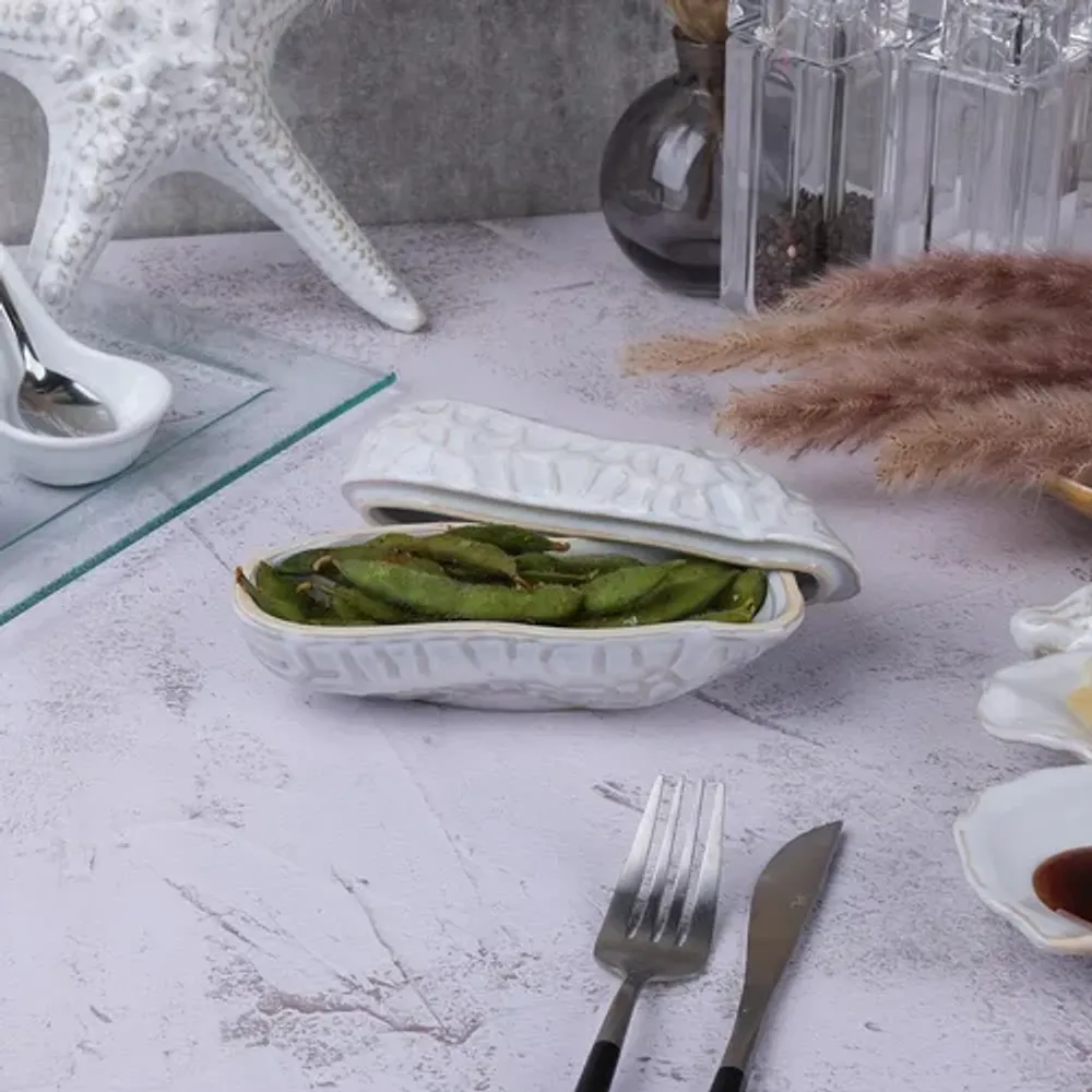 Блюдо для подачи 15*5,9 см h7/3,5 см 130 мл с крышкой Groundnut Gray Frutti di Mare P.L. [1]