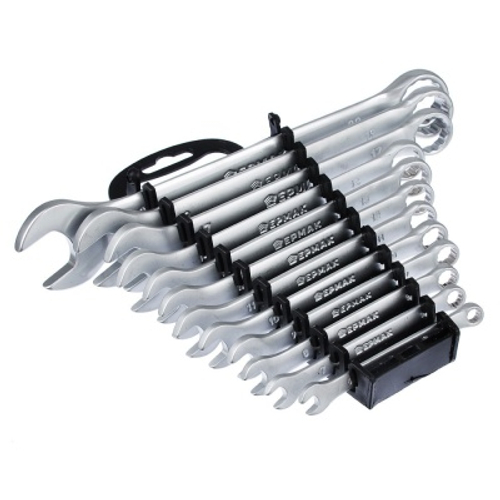 Набор ключей Ермак рожково-накидных 12 предметов 6-22мм матов.CRV пластик холдер