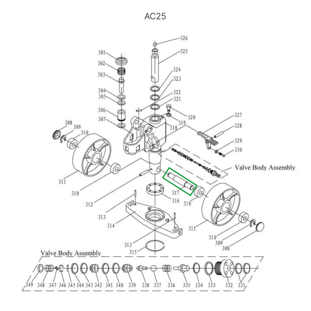 Ось крепления рулевых колес для гидравлических тележек JC20