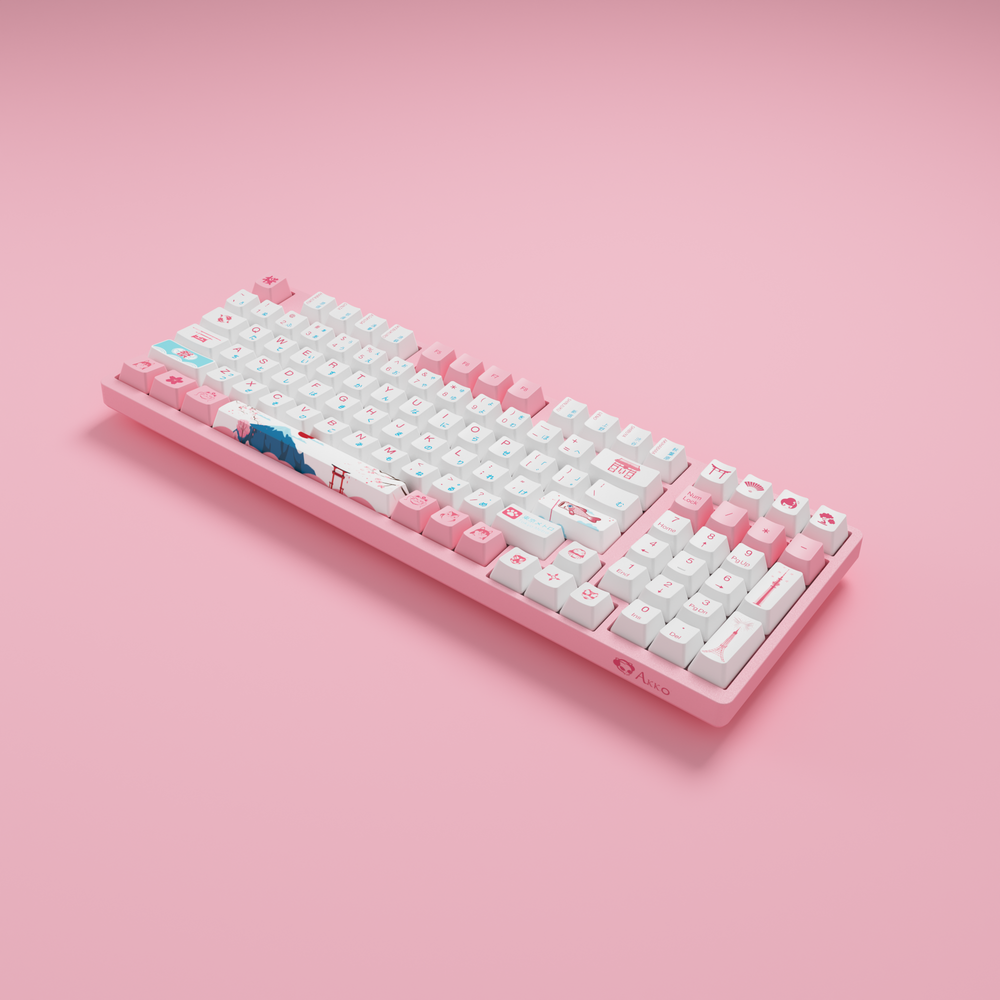 AKKO 3098B Doraemon Macaron  3 Modes RGB Hot Swap  Akko CS Jelly blue Switch,Cherry profile keycap