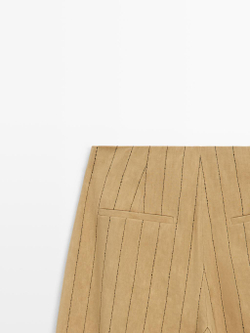 Massimo Dutti Брюки с широкими штанинами и вытачками, горчично-желтый