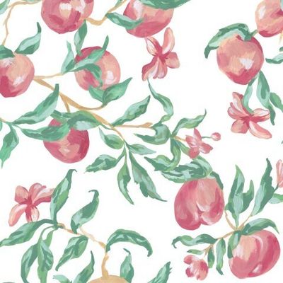 Бесшовный паттерн с акриловыми персиками