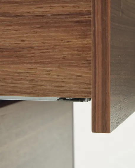 Vedrana Прикроватная тумба из орехового шпона со стальными ножками 60 x 55 см