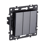 Трехклавишный выключатель 10А/250В Серый Kollinger Asthetik AS-710GY