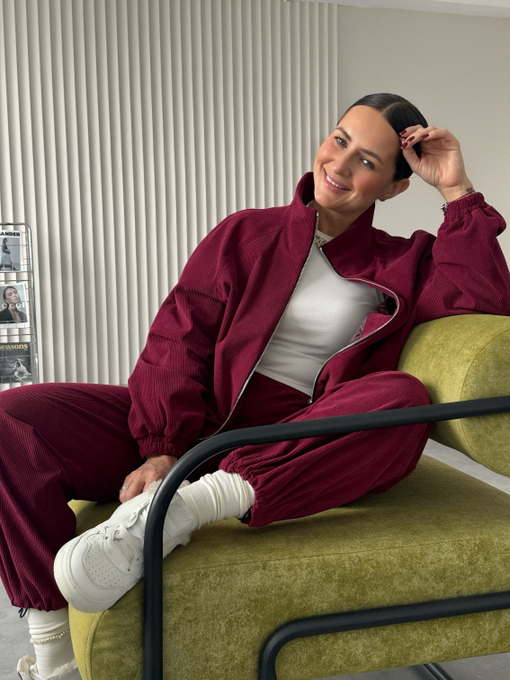 Костюм вельветовый бордо